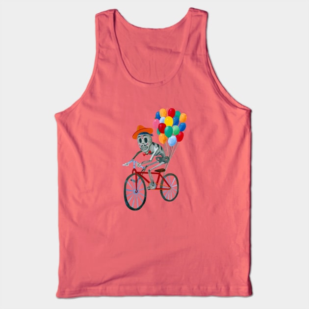 Dia de los Muertos, Bicycle Ride Tank Top by John Parra Art